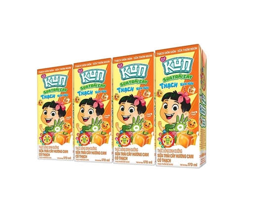 Lốc 4 Hộp Sữa Trái Cây Vị Cam Lof Kun Có Thạch 170ml Kun ảnh 0