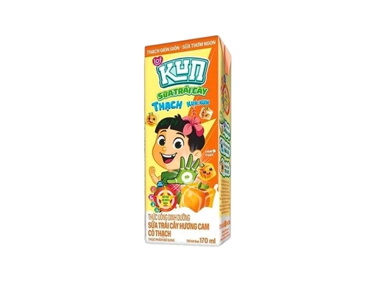 Lốc 4 Hộp Sữa Trái Cây Vị Cam Lof Kun Có Thạch 170ml Kun ảnh 1