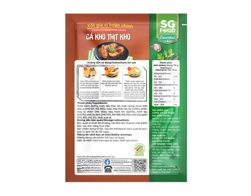 Xốt Gia Vị Hoàn Chỉnh Cá Kho Thịt Kho 70g SG Food ảnh 1