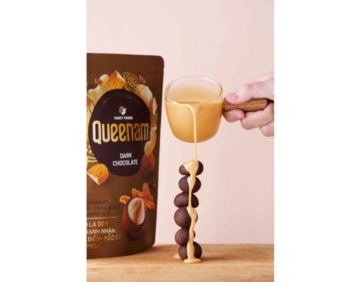 Sô Cô La Đen Hạnh Nhân - Hạt Điều - Macca Caramel 75g Queenam ảnh 3