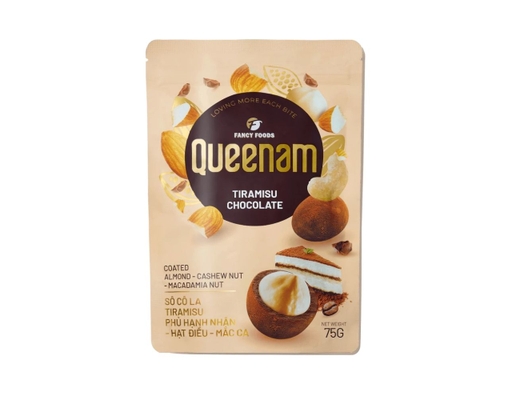 Sô Cô La Tiramisu Phủ Hạnh Nhân - Hạt Điều - Macca 75g Queenam ảnh 0