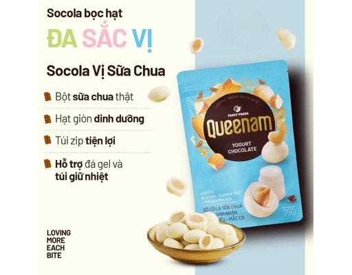 Sô Cô La Sữa Chua Hạnh Nhân Mix Hạt 75g Queenam ảnh 1