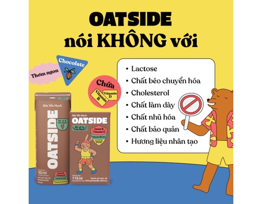 Lốc 3 Hộp Sữa Yến Mạch Vị Socola Lúa Mạch 180ml Oatside ảnh 4