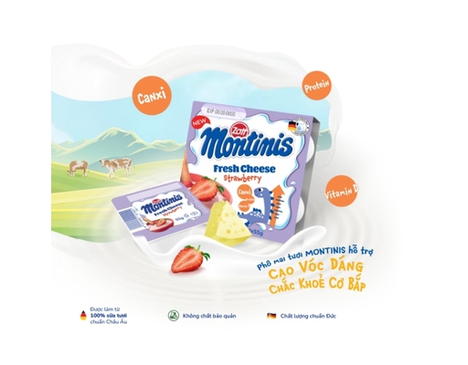Hộp 4 Cái Phô Mai Tươi Montinis Hương Dâu 55g Zott ảnh 2