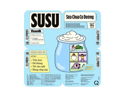 Lốc 4 Hộp Sữa Chua Ăn Có Đường Susu 60g Vinamilk ảnh 0