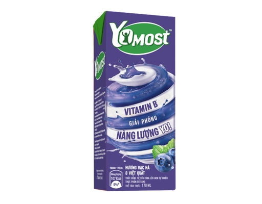 Lốc 4 Hộp Sữa Chua Uống Hương Bạc Hà Và Việt Quất 170ml Yomost ảnh 1