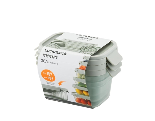 Bộ 3 Hộp Chakchak 500ml Màu Xanh LTN320S3 LocknLock ảnh 0