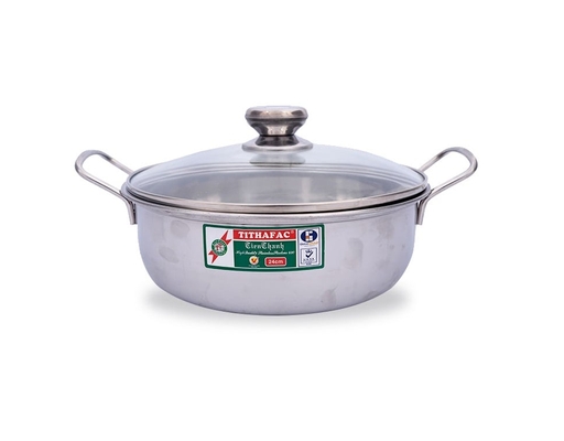 Nồi Inox Nắp Kính Có Vỉ 24cm Tiến Thành ảnh 0