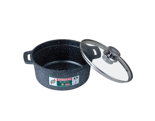 Nồi Hợp Kim Nhôm Vân Đá Nắp Kính Bếp Từ 16cm Tithafac ảnh 0