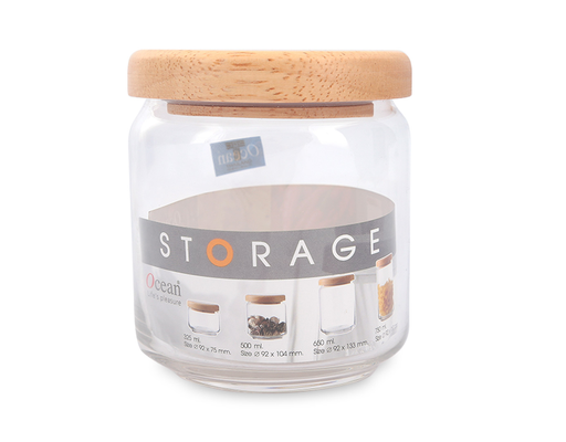 Hũ Thủy Tinh Pop Jar Nắp Gỗ 500ml Ocean ảnh 0