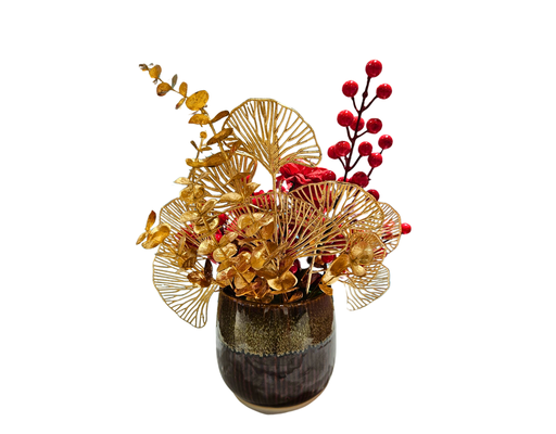 Bình Hoa Mix Mộc Lan - Cúc - Đào Đông Đỏ 45 cm Tùng Anh ảnh 1