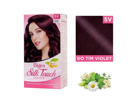 Kem Nhuộm Tóc Silk Touch Màu 5V - Đỏ Tím Violet 80ml Bigen ảnh 2