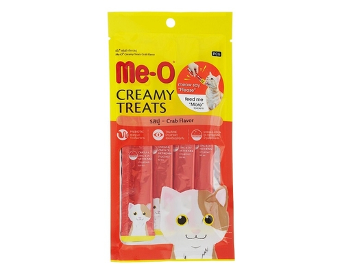 Thức Ăn Cho Mèo Bánh Thưởng Dạng Kem Vị Cua 60g Me-O ảnh 0