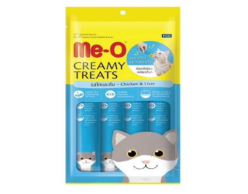 Thức Ăn Cho Mèo Bánh Thưởng Dạng Kem Vị Gà Và Gan 60g Me-O ảnh 0