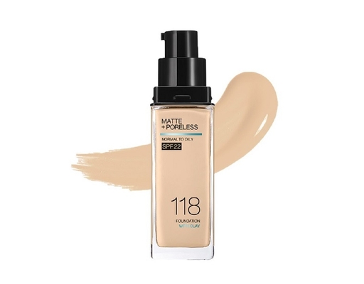 Kem Nền Kiềm Dầu Chống Nắng Fit Me Matte+Poreless SPF22 118 Light Beige 30ml MAYBELLINE ảnh 0