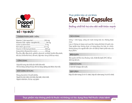 Viên Uống Tăng Cường Thị Lực Eye Vital 30 Viên Doppelherz ảnh 1