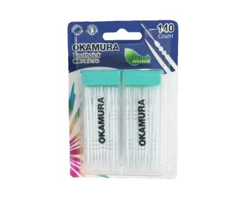 Tăm Nhựa 140 Cây (2 Hộp/Vỉ ) Okamura ảnh 0