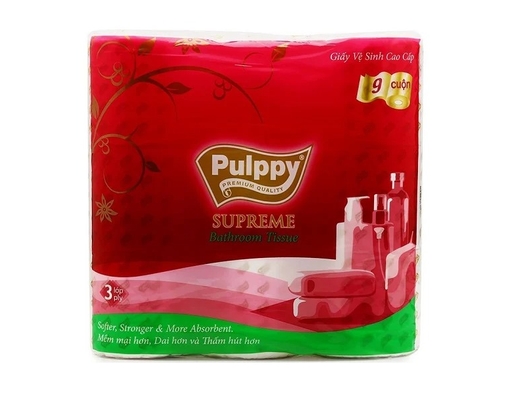 Giấy Vệ Sinh 3 Lớp Supreme 9 Cuộn Pulppy ảnh 0