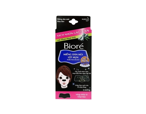 Miếng Dán Mũi Lột Mụn Nữ Than Hoạt Tính 4 Miếng Bioré ảnh 0