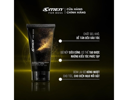 Gel Vuốt Tóc Hương Nước Hoa Super Strong Hold Natural Look 150g X-men ảnh 2