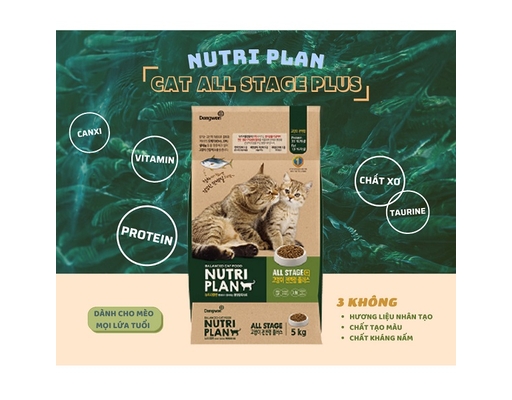 Thức Ăn Dạng Hạt Nutriplan Cho Mèo Mọi Lứa Tuổi 5kg