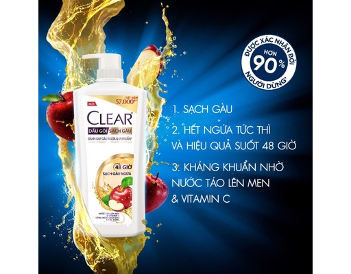 Dầu Gội 48 Giờ Sạch Gàu Ngứa 880g Clear ảnh 2