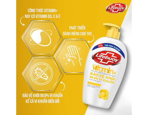 Nước Rửa Tay Vitamin Chanh Khử Mùi Cho Tay Làm Bếp 450g Lifebuoy ảnh 3