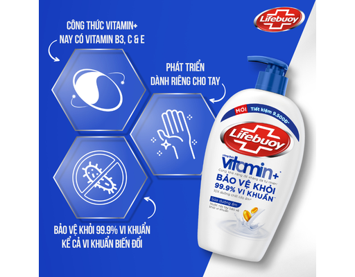 Nước Rửa Tay Vitamin Sữa Dưỡng Ẩm 450g Lifebuoy ảnh 2
