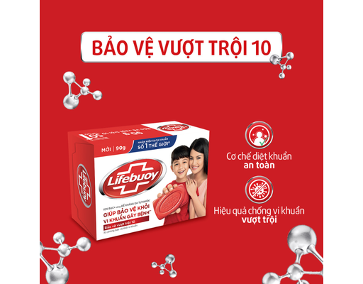 Lô 2 Xà Phòng Cục Diệt Khuẩn Bảo Vệ Vượt Trội 10 - 2 Cục x 90g Lifebuoy ảnh 1
