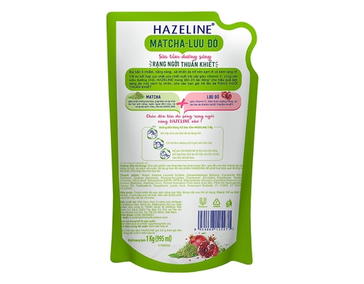 Sữa Tắm Matcha Lựu Đỏ Sáng Mịn Rạng Ngời 900ml Hazeline ảnh 1