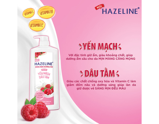 Sữa Tắm Yến Mạch Dâu Tằm Sáng Mịn Dưỡng Ẩm 1kg Hazeline ảnh 3