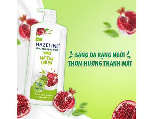 Sữa Tắm Matcha Lựu Đỏ Sáng Mịn Rạng Ngời 1kg Hazeline ảnh 2
