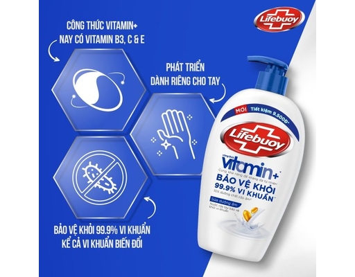 Nước Rửa Tay Vitamin Sữa Dưỡng Ẩm Chăm Sóc Da 180g Lifebuoy ảnh 2