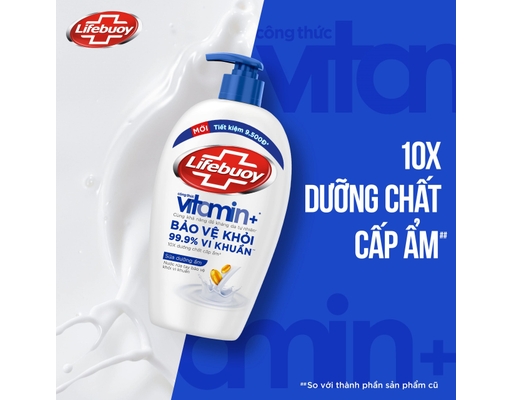 Nước Rửa Tay Vitamin Sữa Dưỡng Ẩm Chăm Sóc Da 180g Lifebuoy ảnh 3
