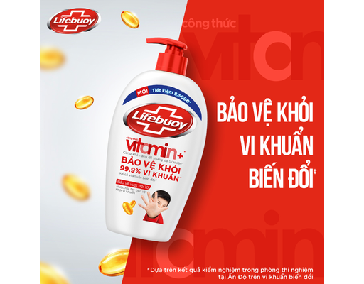Nước Rửa Tay Vitamin Bạc Bảo Vệ Vượt Trội 10 180g Lifebuoy ảnh 3