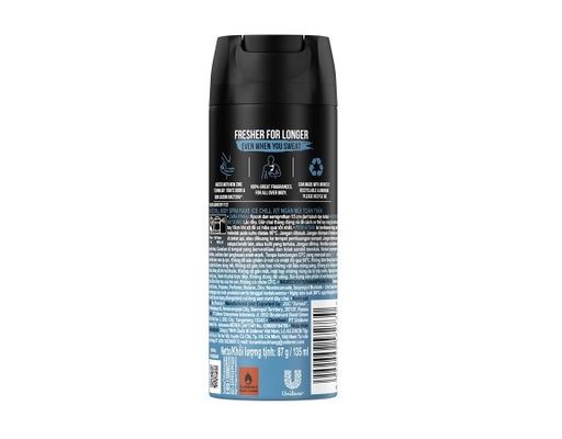 Xịt Khử Mùi Nước Hoa Toàn Thân Cho Nam Hương Ice Chill 135ml AXE ảnh 1