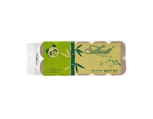 Giấy Vệ Sinh Tre 3 Lớp 10 Cuộn Silkwell ảnh 0