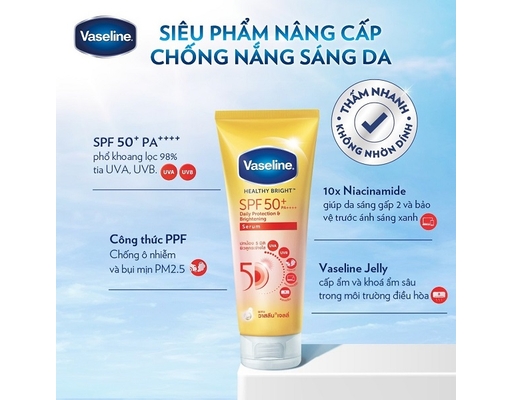 Tinh Chất Dưỡng Thể SPF50+ Chống Nắng Sáng Khỏe Da 320ml Vaseline ảnh 3