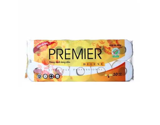 Giấy Vệ Sinh 3 Lớp Deluxe Vàng 10 Cuộn Premier Deluxe ảnh 0