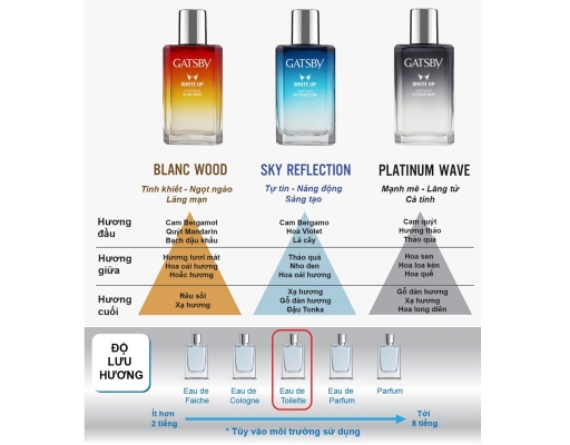Nước Hoa White Up Eau De Toilette Platinum Wave 50ml GATSBY ảnh 2