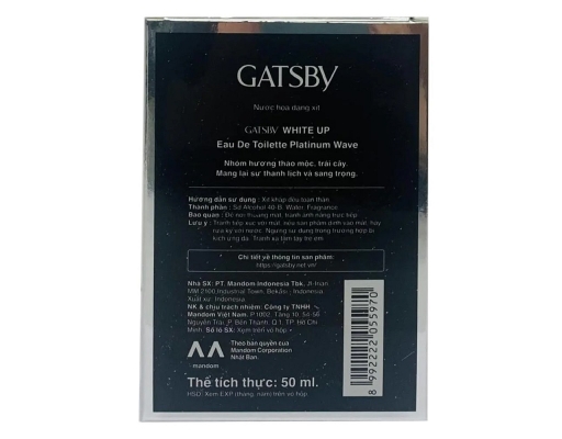 Nước Hoa White Up Eau De Toilette Platinum Wave 50ml GATSBY ảnh 3