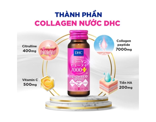 Thực Phẩm Bảo Vệ Sức Khỏe Nước Uống Collagen 7000 Plus - 10 Chai x 50ml DHC ảnh 6