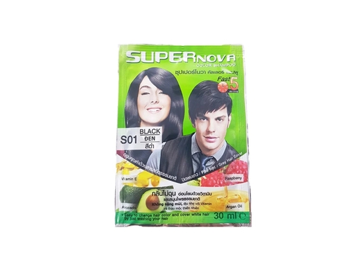 Dầu Gội Nhuộm Màu Đen S01 30ml Super Nova ảnh 0