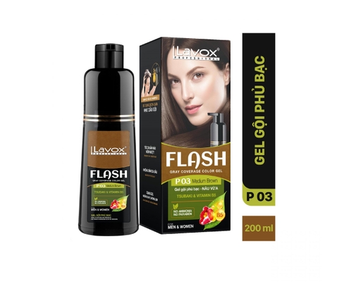Gel Gội Phủ Bạc & Vitamin B5 Màu Nâu Vừa 200ml Lavox ảnh 1