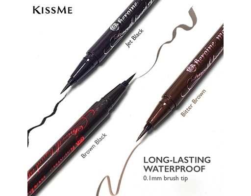 Bút Kẻ Mắt Nước Nét Mảnh Siêu Bền Màu #01 Đen Tuyền 0.4ml Kissme ảnh 1