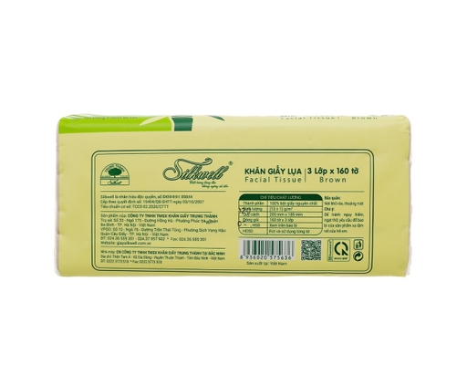 Combo Khăn Giấy Rút Tre Brown 3 Lớp - 160 Tờ x 3 Gói Silkwell ảnh 2