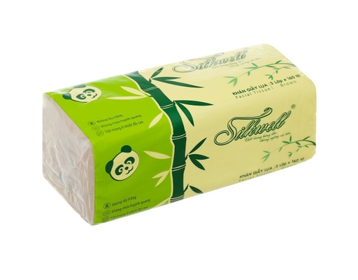 Combo Khăn Giấy Rút Tre Brown 3 Lớp - 160 Tờ x 3 Gói Silkwell ảnh 4