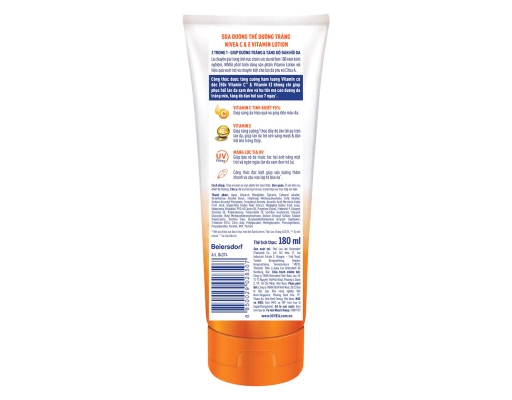 Sữa Dưỡng Thể Dưỡng Sáng Vitamin C 180ml NIVEA ảnh 2