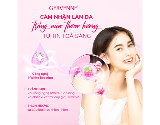 Sữa Tắm Dâu Tây Bạch Tuyết & Ly Hồng 900g Gervenne ảnh 3