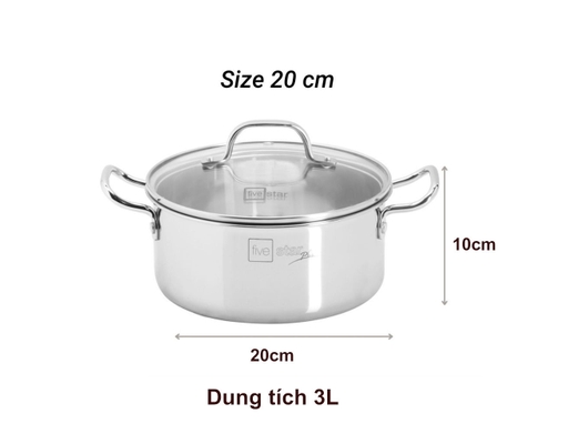 Bộ 3 Nồi 3 Lớp Đáy Liền FPB3002 Fivestar ảnh 1